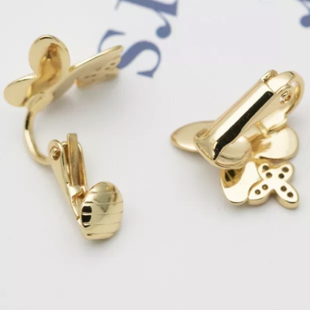 Kate Spade ♠️ NWT Gold Butterfly Clio On Earrings - Picture 4 of 6